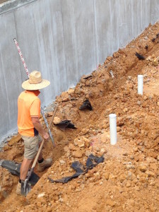 Drainage set out complete at Cambridge Rd in Mooroolbark